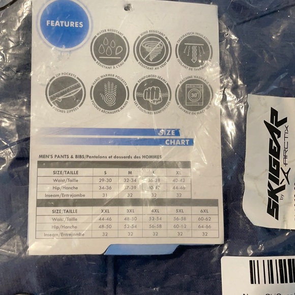 SOLD - Arctix SnowGear Men’s Blue Night Snow Sports Cargo Pants Size S - Picture 5 of 5